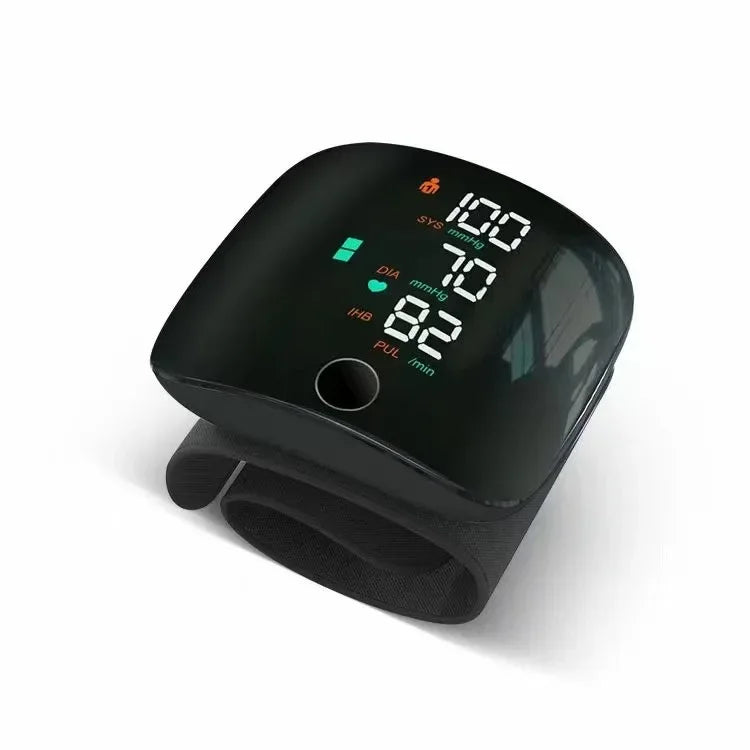 LED Rechargeable Wrist Blood Pressure Monitor – Multilingual Voice Broadcast
